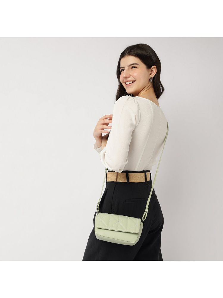 fastrack accessories Fastrack Green Textured Cloud Quilt Sling Bag-picture-24