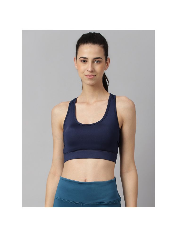 Alcis Women Navy Blue Anti Static Slim Fit High Impact Sports Bra-picture-11