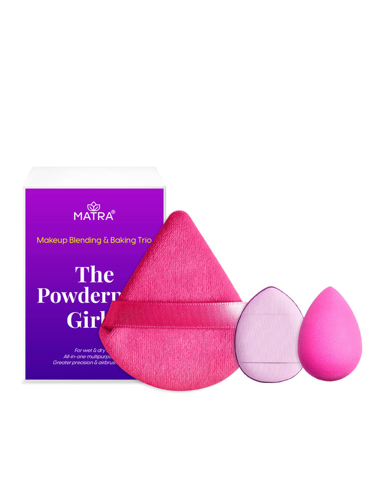 Matra Makeup Blending And Baking Trio Mini Beauty Blender Triangle Pizza Puff Finger Powder Sponge-image-9