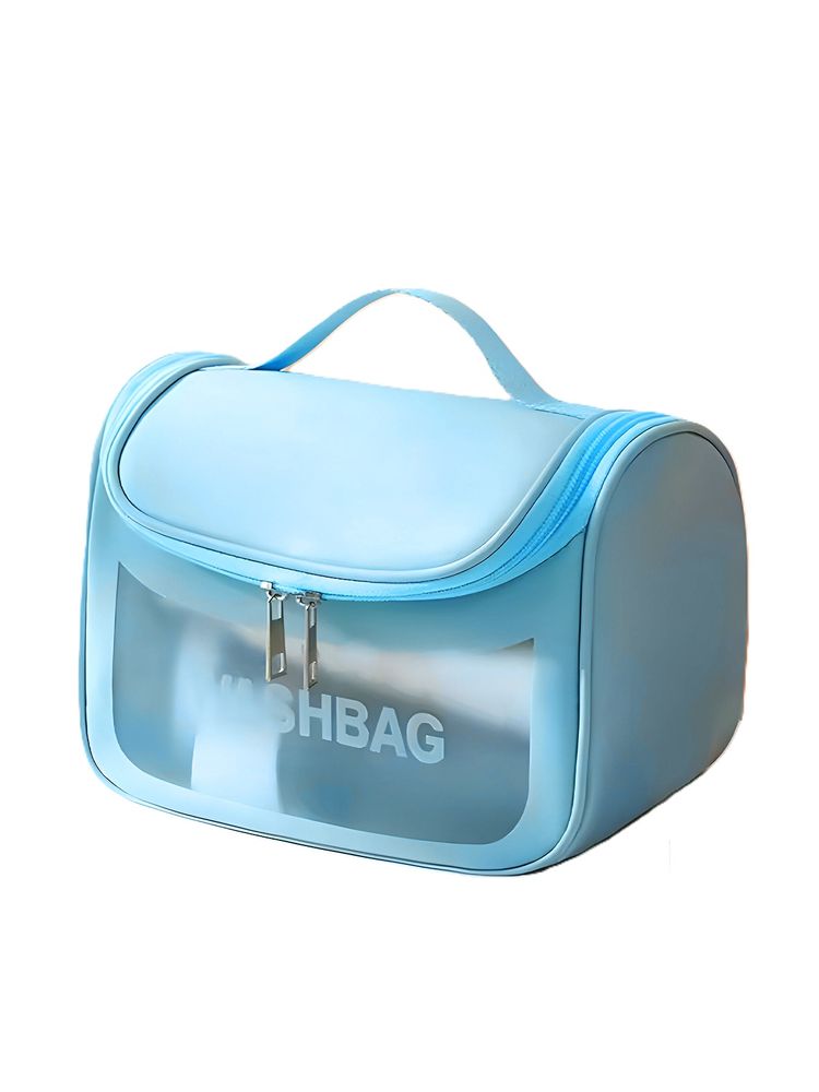 Matra Transparent Travel Wash Bag Toiletry Organizer Makeup Cosmetic Pouch Kit Hook Handle Blue-picture-23