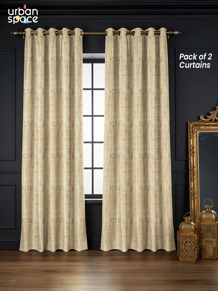 Urban Space Orchard Sage Green Blackout Jacquard Curtains (Pack of 2)-image-37