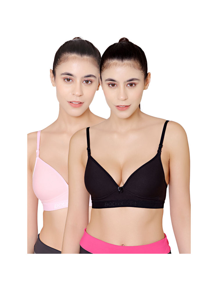 Bodycare Seamless Wire Free Padded Sports Bra-Pack Of 2 - Multi-Color-picture-12