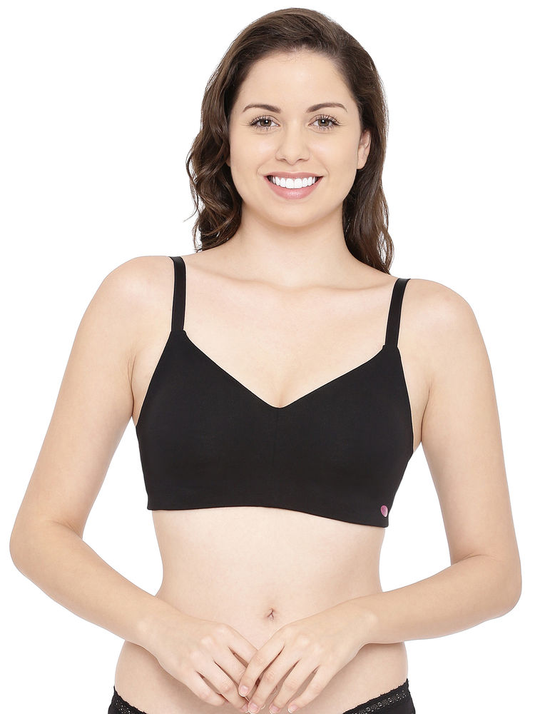 Enamor A027 Full Coverage Cotton Bra - Non-Padded & Wirefree - Black-picture-16