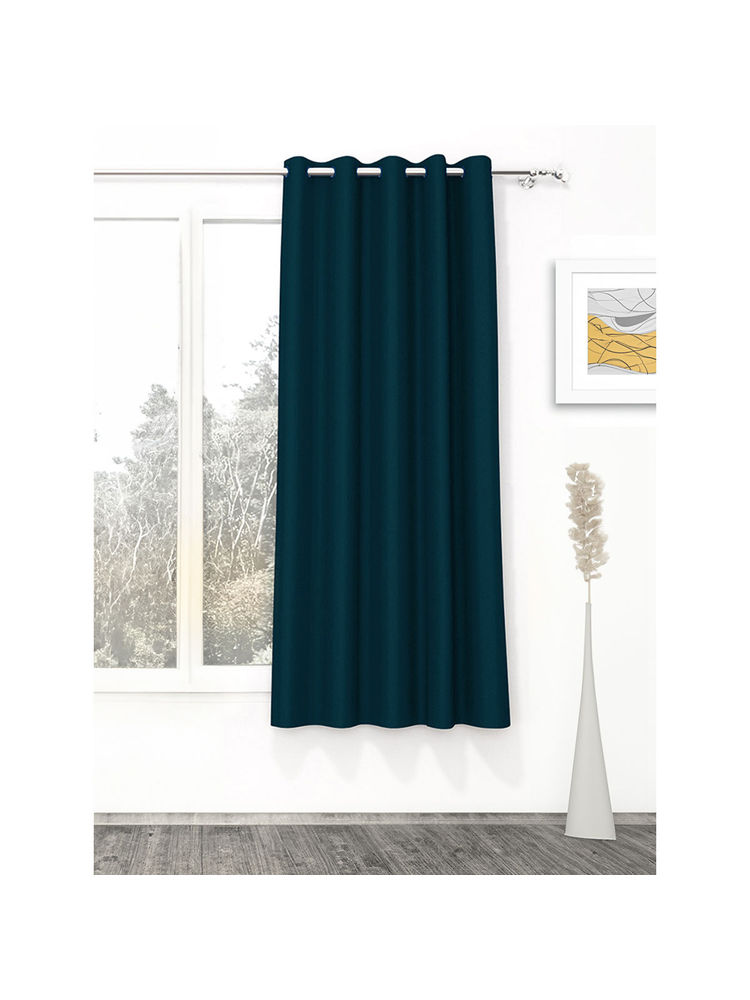 Story@Home Blackout 300 GSM Polyester 1 PC Curtain (Dark Teal Blue)-image-30