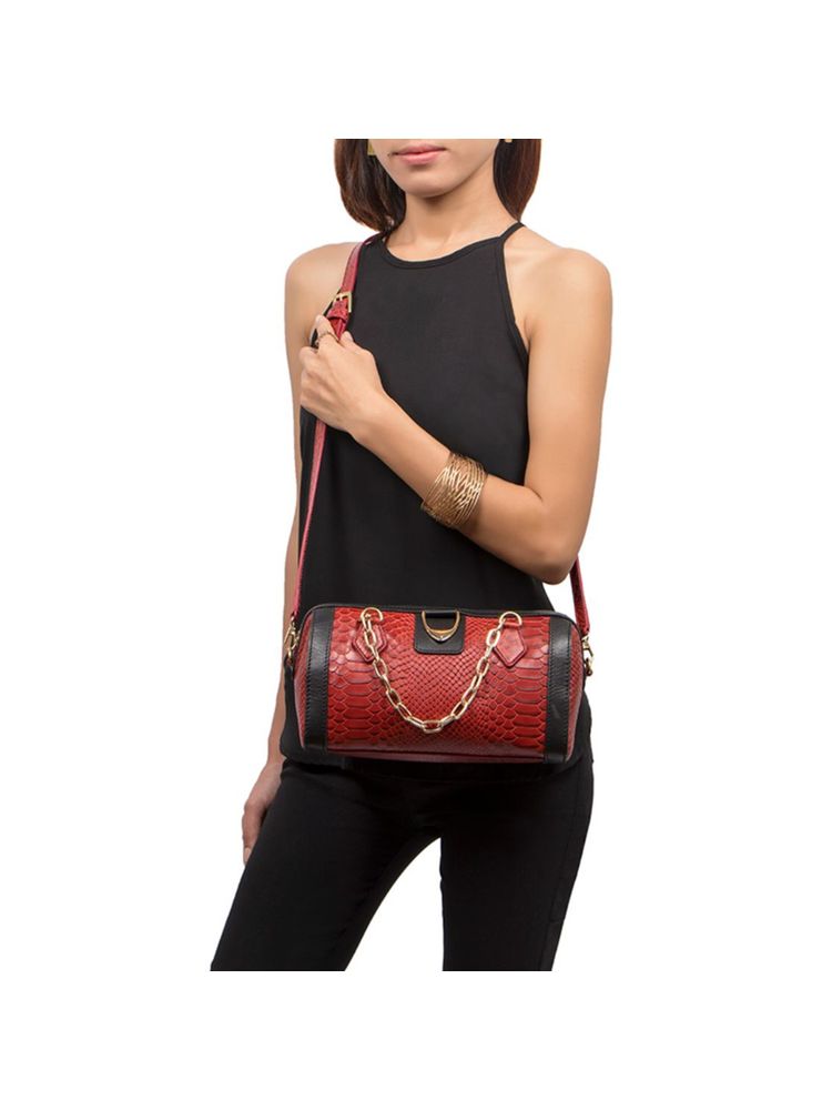 Hidesign Bogota 04 A Red Women's Sling Bag - (16 X 25 X 10 Cms) (L)-image-12