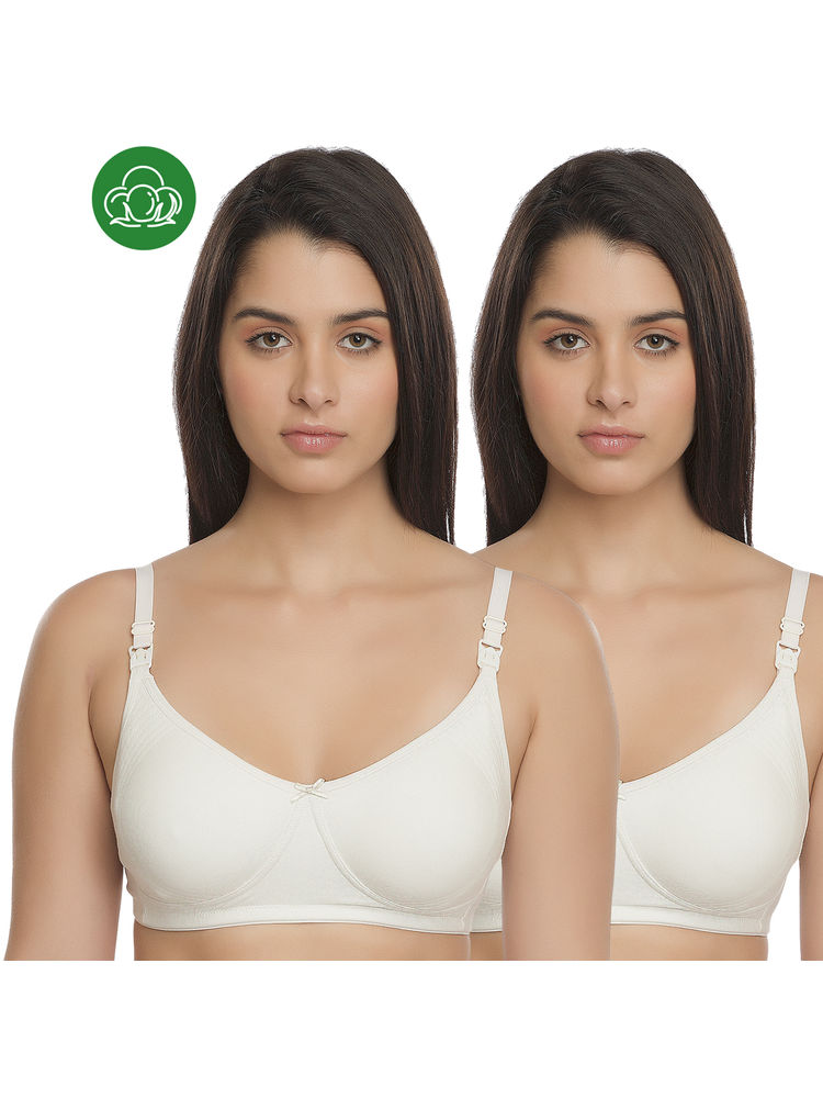 Inner Sense Women's Full Cup Nursing Bra Pack of 2 - White-image-40
