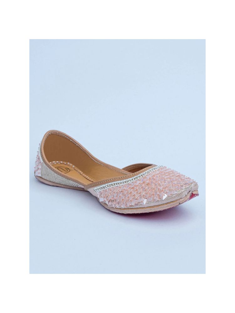 NR BY NIDHI RATHI Embellished Peach Juttis-picture-30