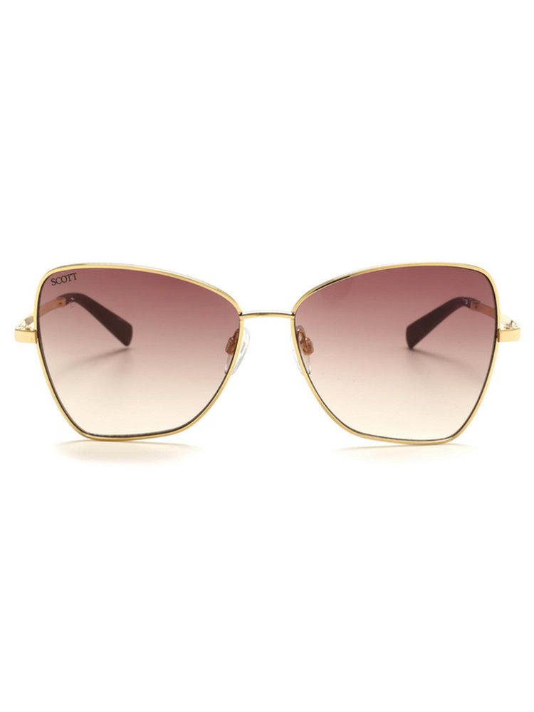 scott accessories Scott Sunglasses Brown Gradient Lens Fashion Full Rim Gold Frame Women Sunglasses (58)-picture-13