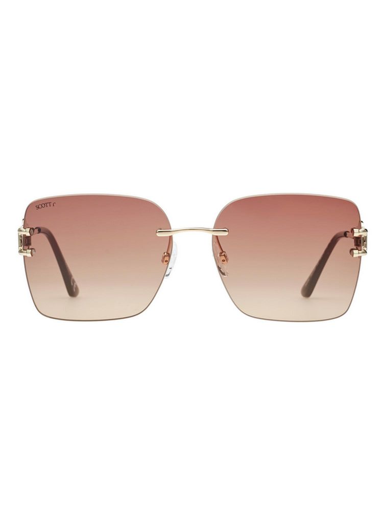 Scott Sunglasses Square Non-Polarized 100% Uv Protection Light Smoke Brown Sunglasses (58)-image-34