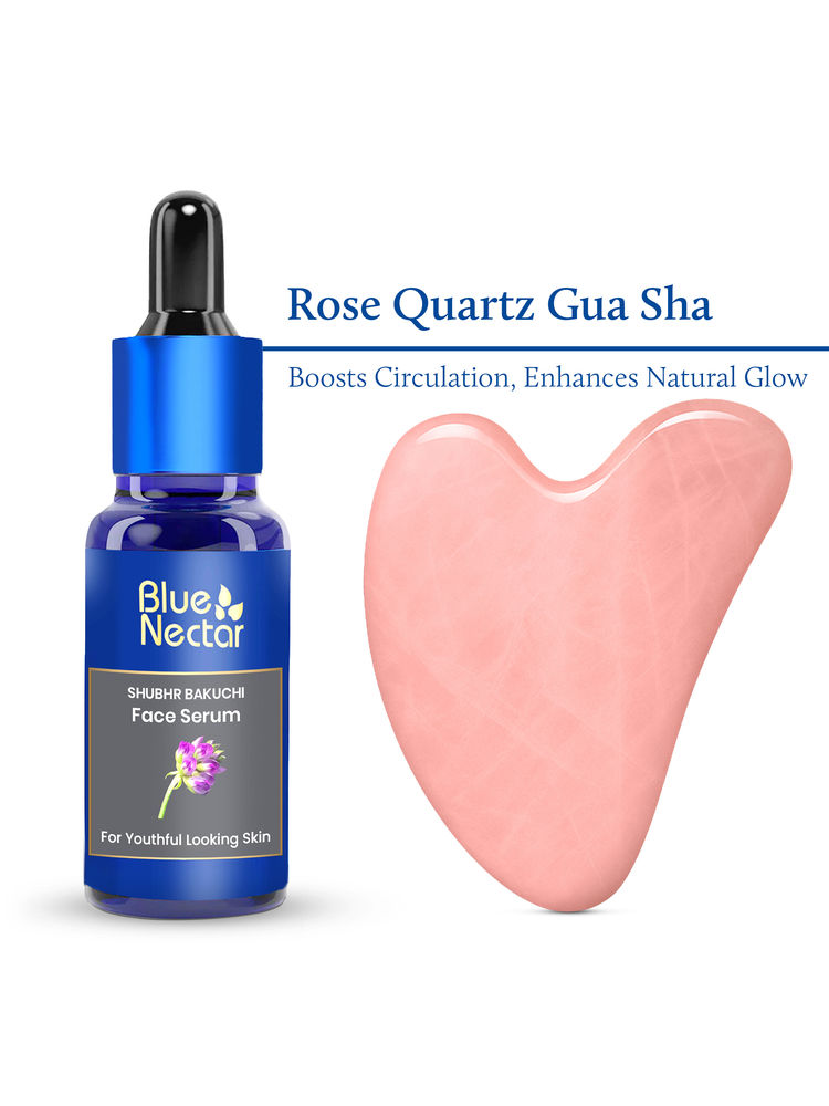 Blue Nectar Rose Quartz Gua Sha Stone For Face With Bakuchiol Serum-image-26