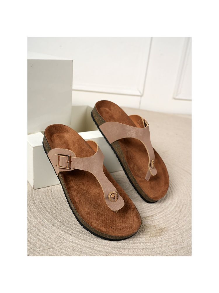 MOZAFIA Women Flat Brown Sandals-picture-12
