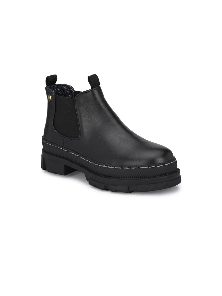 Delize Black Women Vegan Leather Chelsea Boots-picture-22