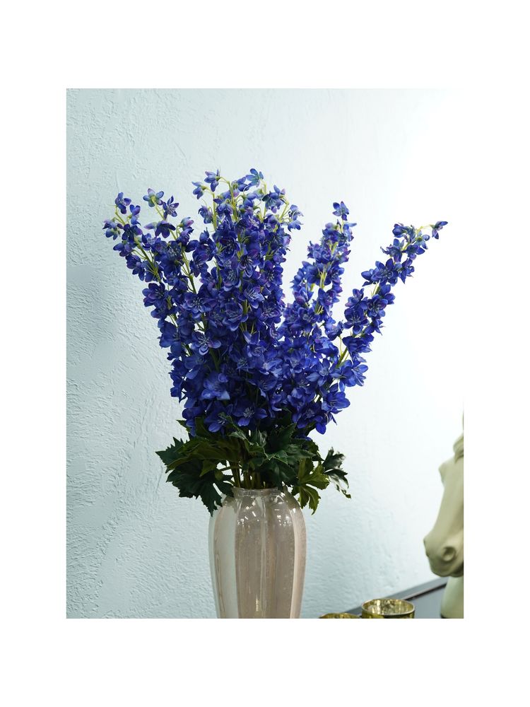 Pure Home + Living Dark Blue Artificial Delphinium Spray Flower Stem - Single-image-15