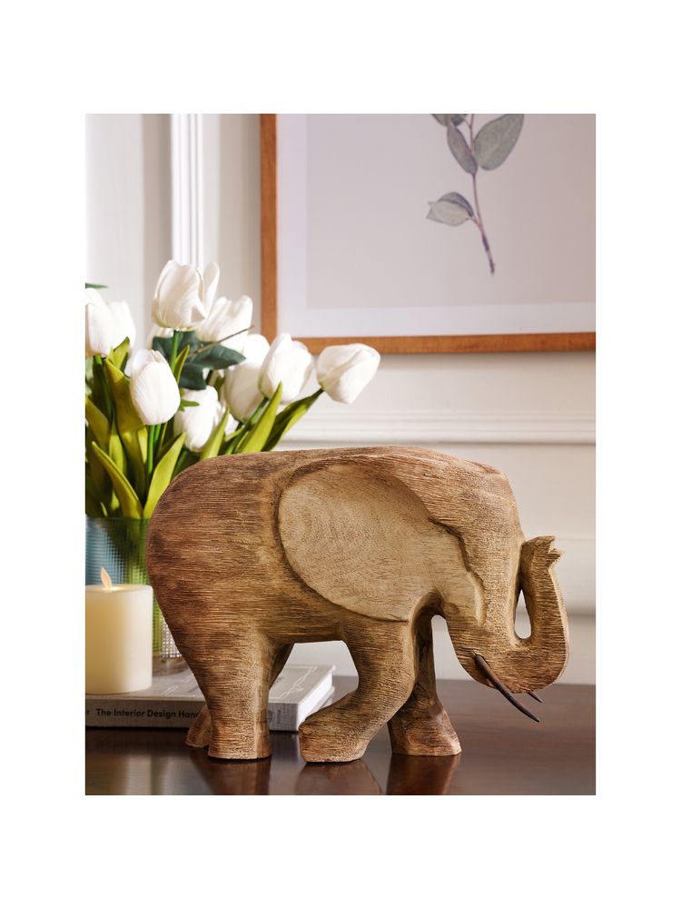 Pure Home + Living Brown Wooden Finish Elephant - Large-image-39