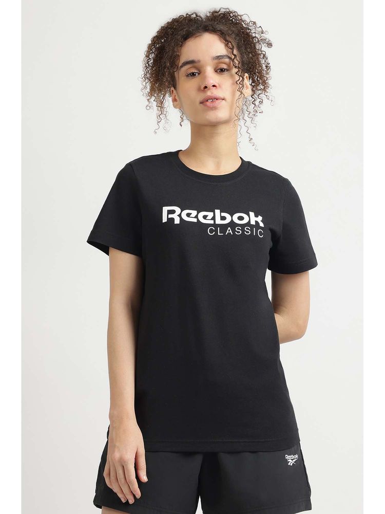 Reebok Women Black Solid T-Shirt-picture-17