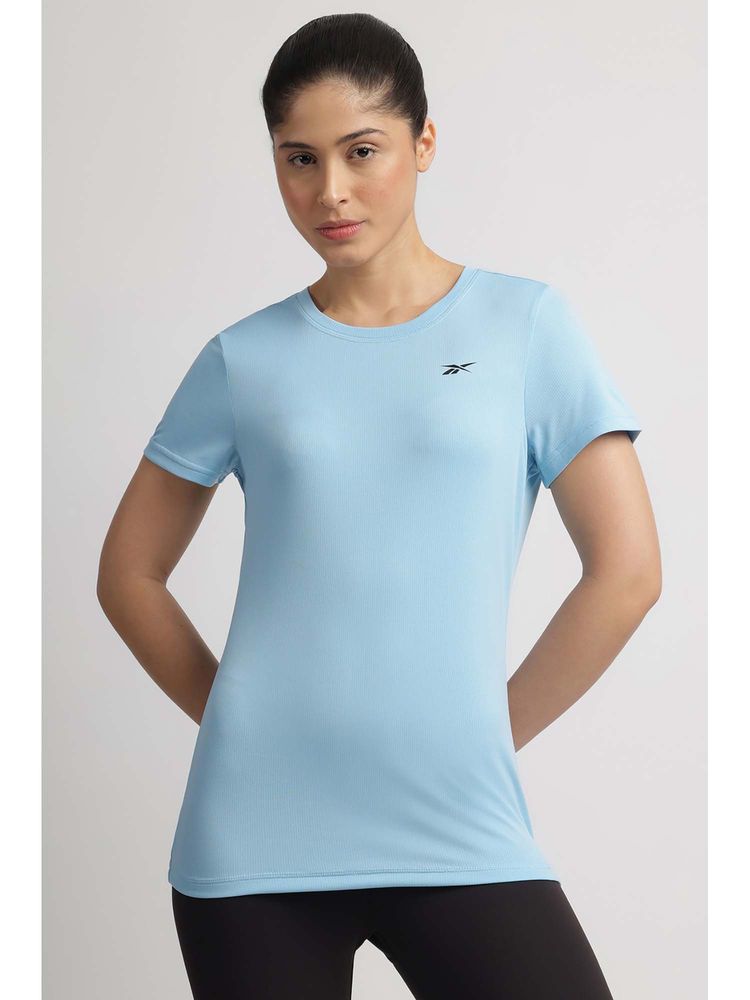 Reebok Women Blue Solid T-Shirt-picture-21