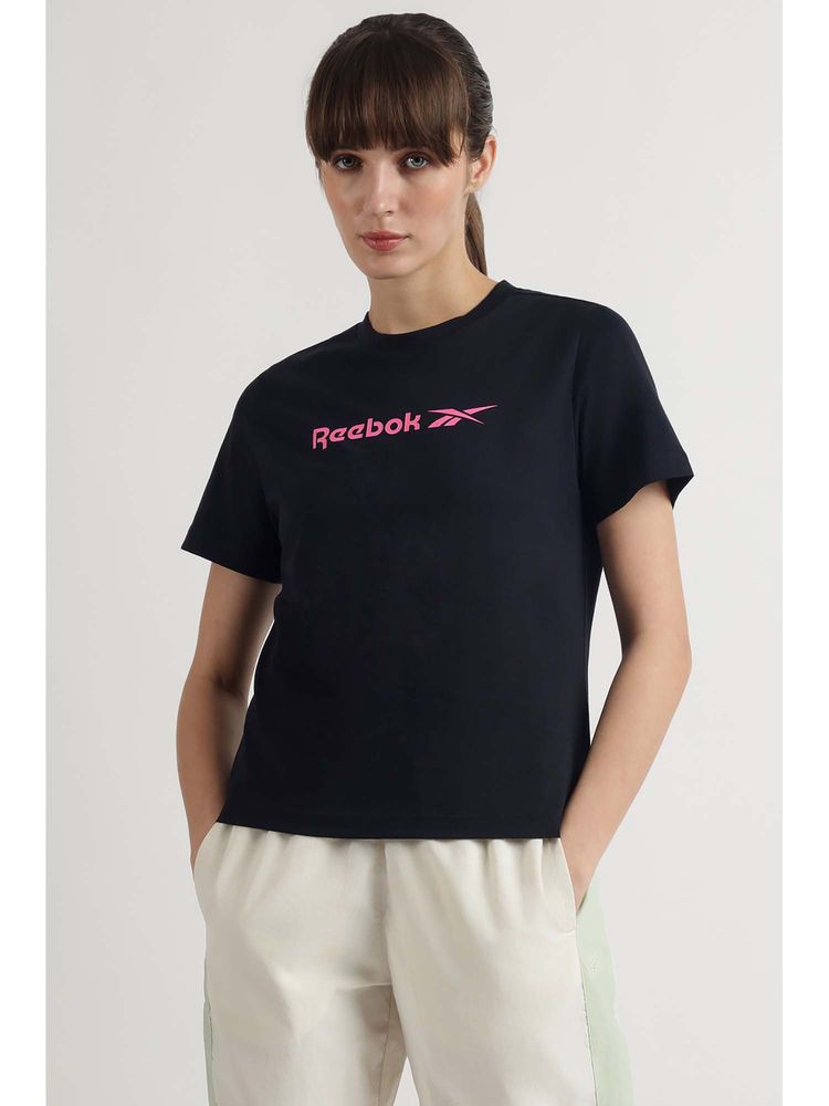 Reebok Women Navy Blue Solid T-Shirt-picture-20