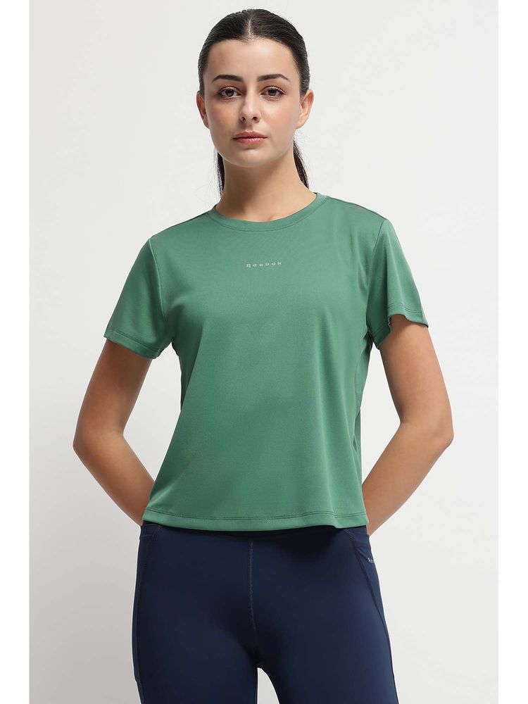 Reebok Women Green Solid T-Shirt-picture-14