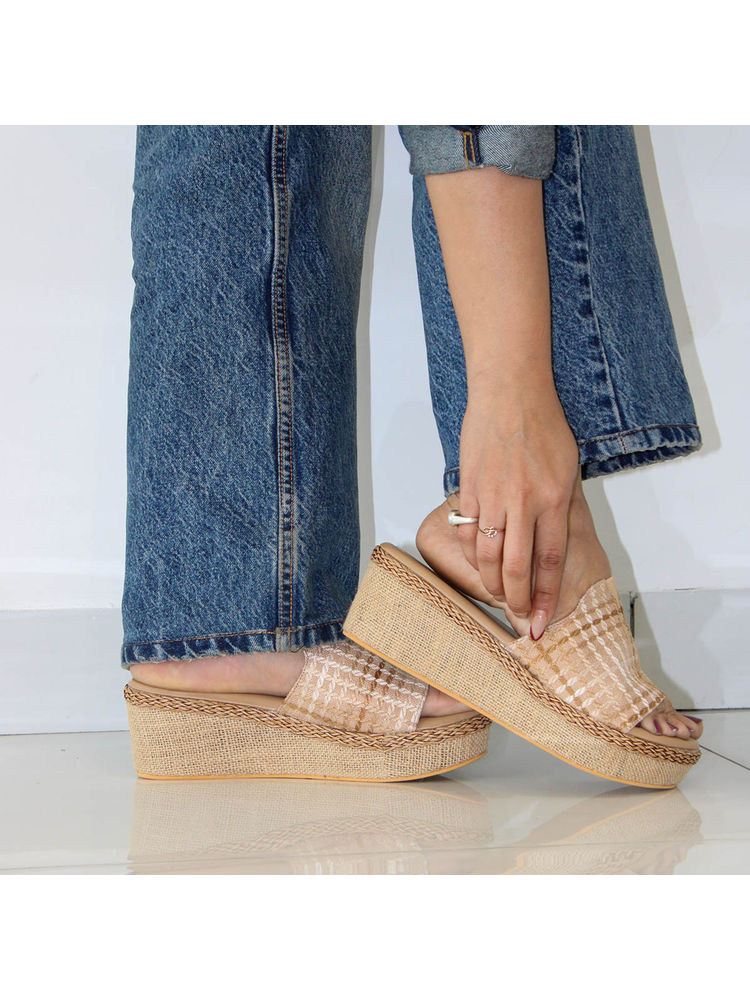 NoStrain Light Brown Luxury Wedges-picture-16