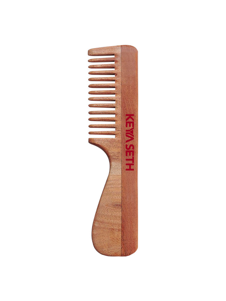 keya seth aromatherapy Keya Seth Aromatherapy, Neem Wooden Handle Comb Wide Tooth For Hair Growth For Men & Women-picture-11