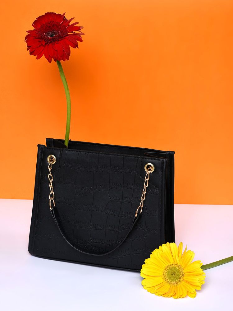 Haute Sauce Black Structured Shoulder Bag-picture-12