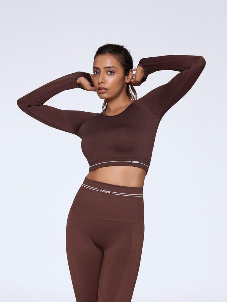 FEIER Brown Slink Long Sleeve T-Shirt-picture-26