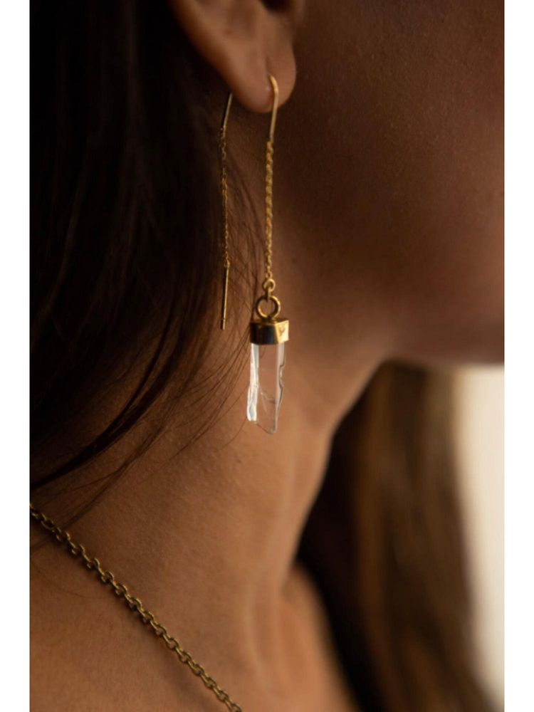 SOUL WORKS Crystal Clear Drop Earrings-image-6