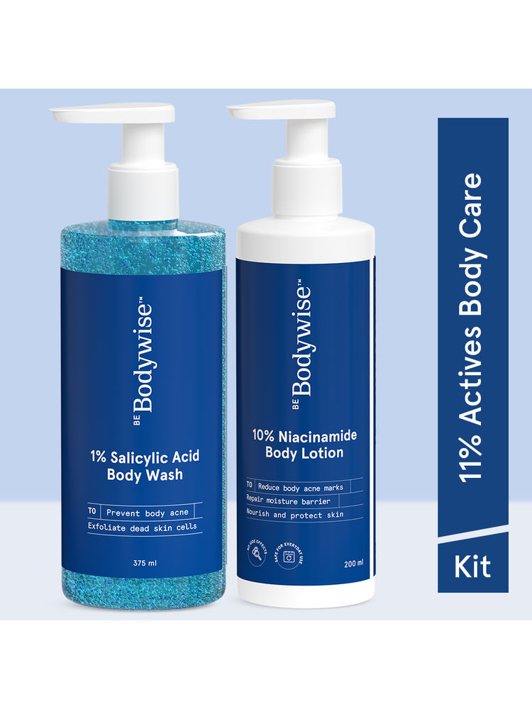 Be Bodywise Back Acne Kit - 1% Salicylic Acid Body Wash & 10% Niacinamide Body Lotion- For Soft Skin-picture-25