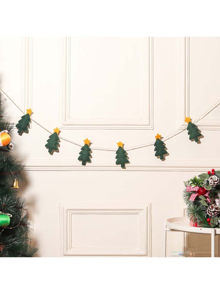 Glimpse Homes Green Xmas Tree Felt Garland (4.5 Feet)-image-15