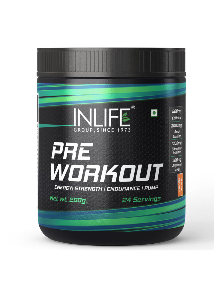 Inlife Pre-workout Supplement With Caffeine, Creatine For Men & Women - Orange