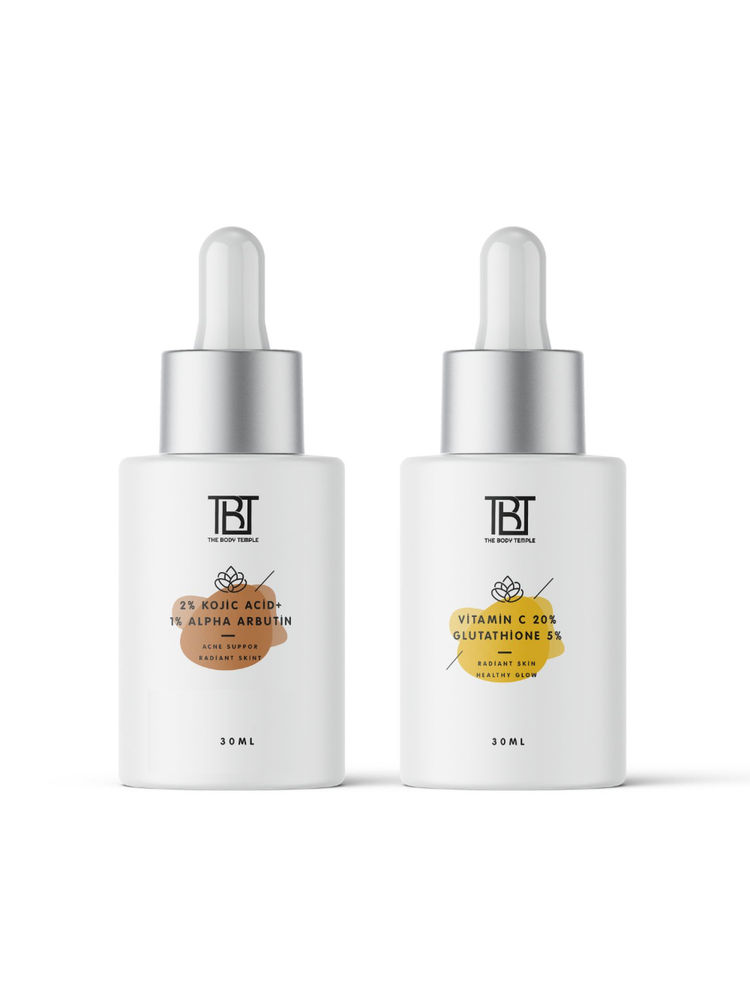 The Body Temple Kojic Acid 2% + Alpha Arbutin 1% & Vitamin C20% + Glutathione5%(30Ml Each Pack Of 1)-image-43