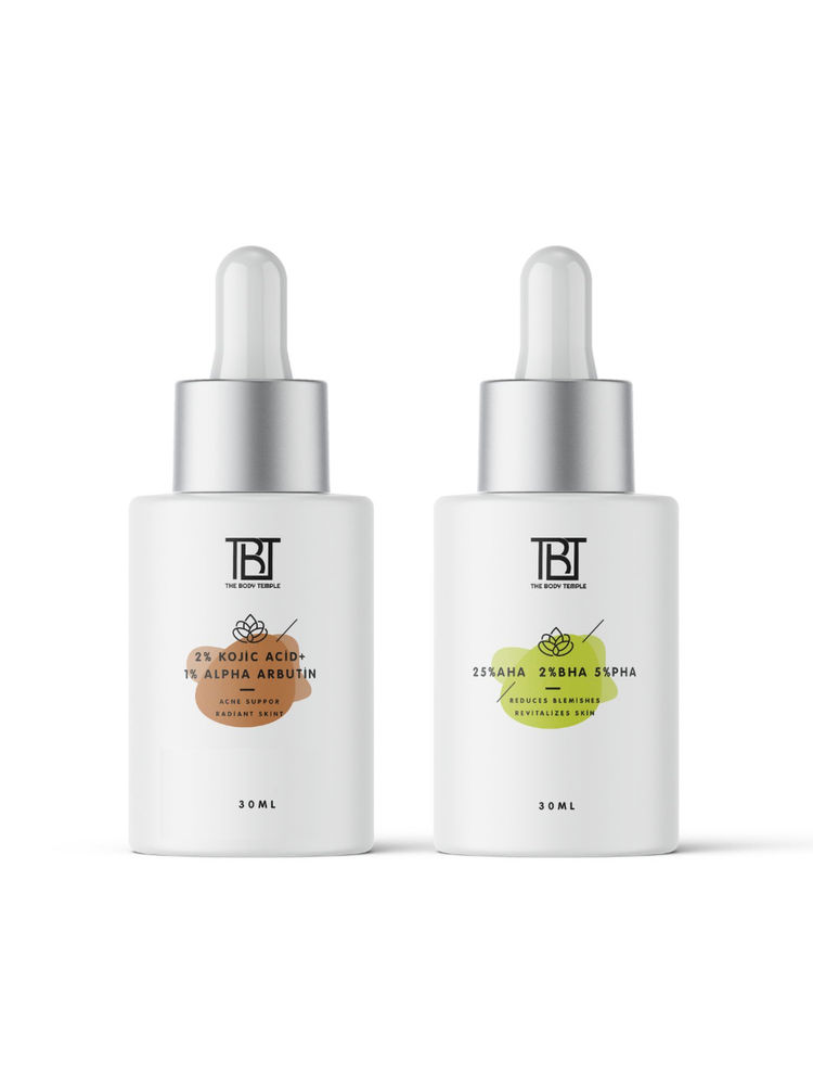 The Body Temple Kojic Acid 2% + Alpha Arbutin 1% & AHA 25% + BHA 2% + PHA 5% (30Ml Each - Pack Of 1)-image-42