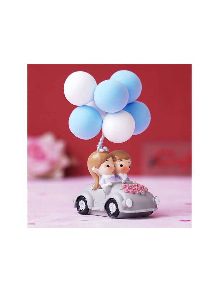 eCraftIndia Romantic Couple Statue with Balloon on a Car Decorative Multi-Color-picture-30