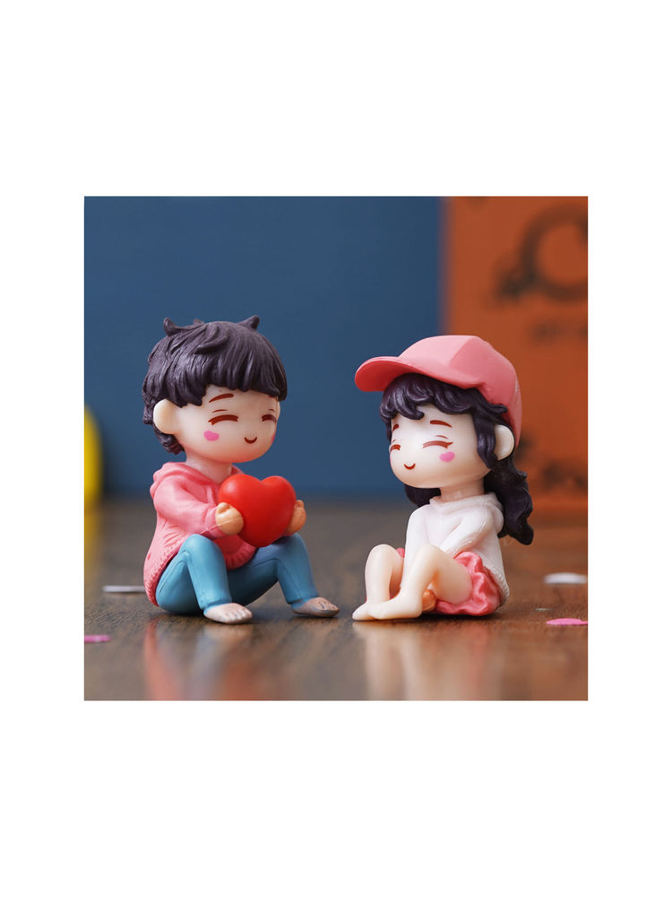 eCraftIndia Cute Romantic Couple Statue, Boy Giving Heart To Girl Multi-Color-picture-18