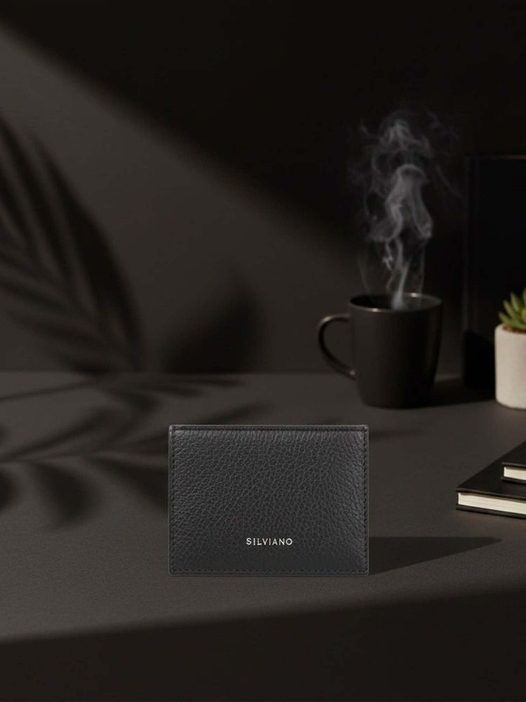 SILVIANO Black Genuine Leather Bi Fold Wallet Rfid Gift Box Included 3 Card Slots-image-15