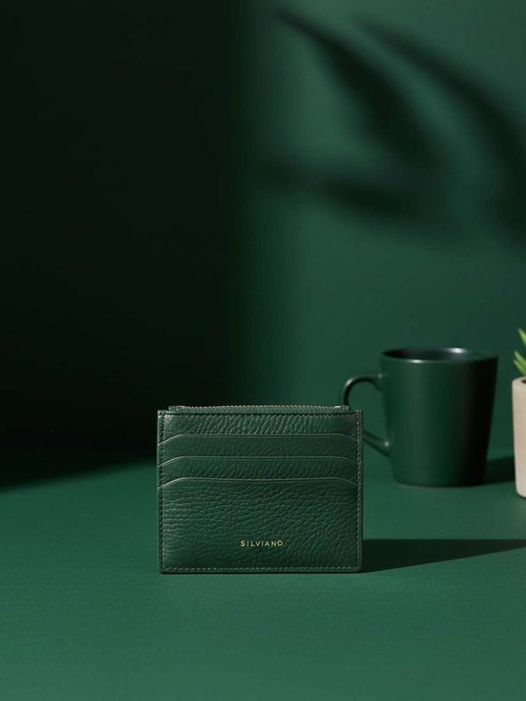 SILVIANO Green Genuine Leather Luxury Zipper Wallet Rfid Gift Box Included-picture-27