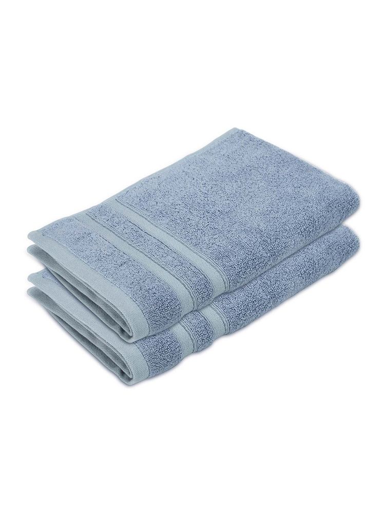 Boutique Living Zen Living Cotton Bamboo 550 Gsm Blue Hand Towels (Pack of 2)-image-6