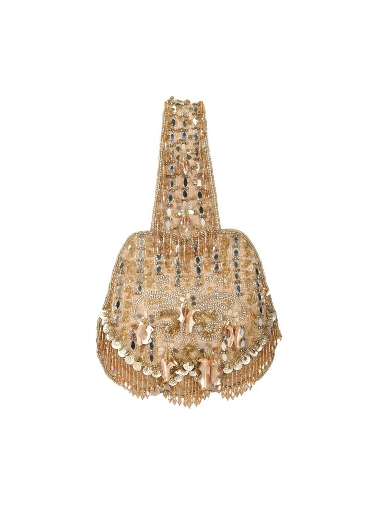 Fuchsia by Aashka Mehta Crystal Gold Potli Bag-picture-26