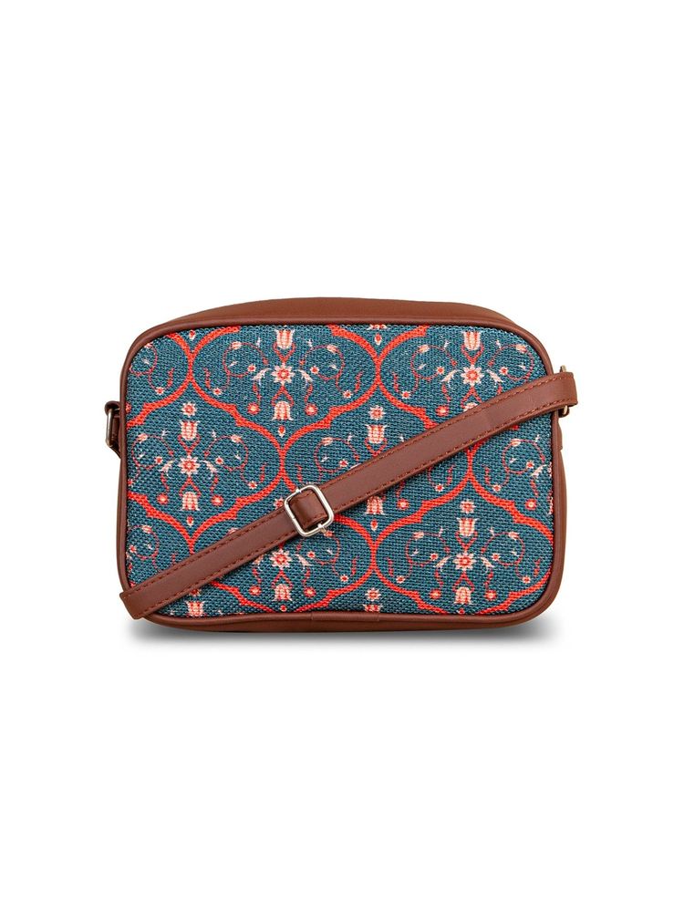 Zouk Women Handcrafted Motif Printed Cross Body Sling Bag for College and Party-Blue-picture-28
