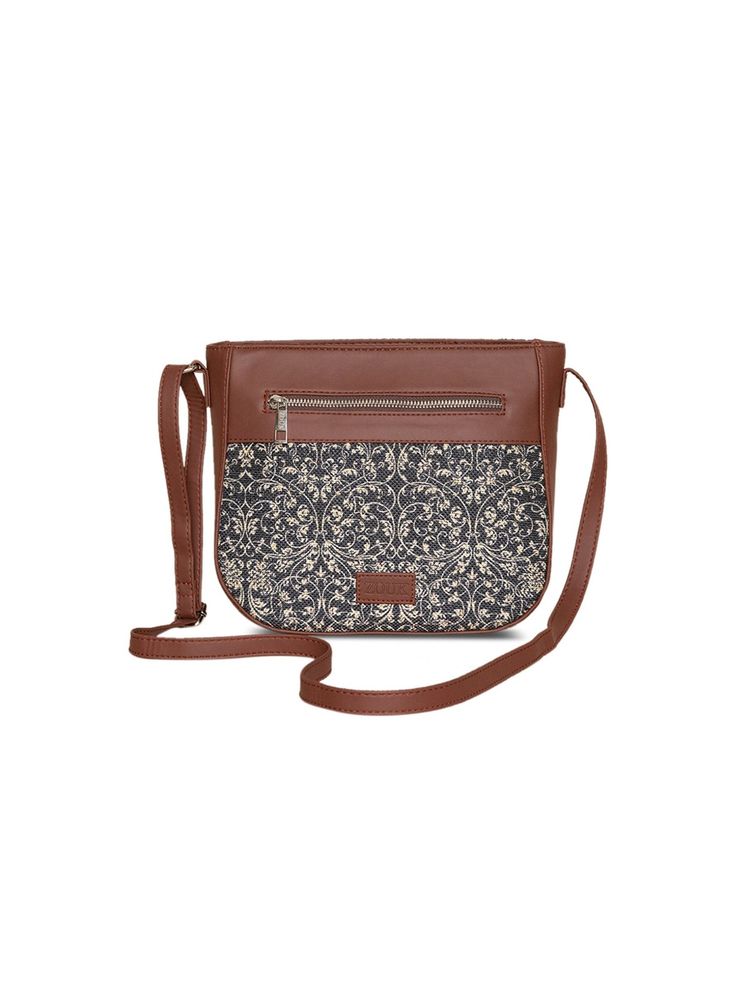 Zouk Women Handcrafted Lattice Lace U Shaped Sling Bag-Black-image-48
