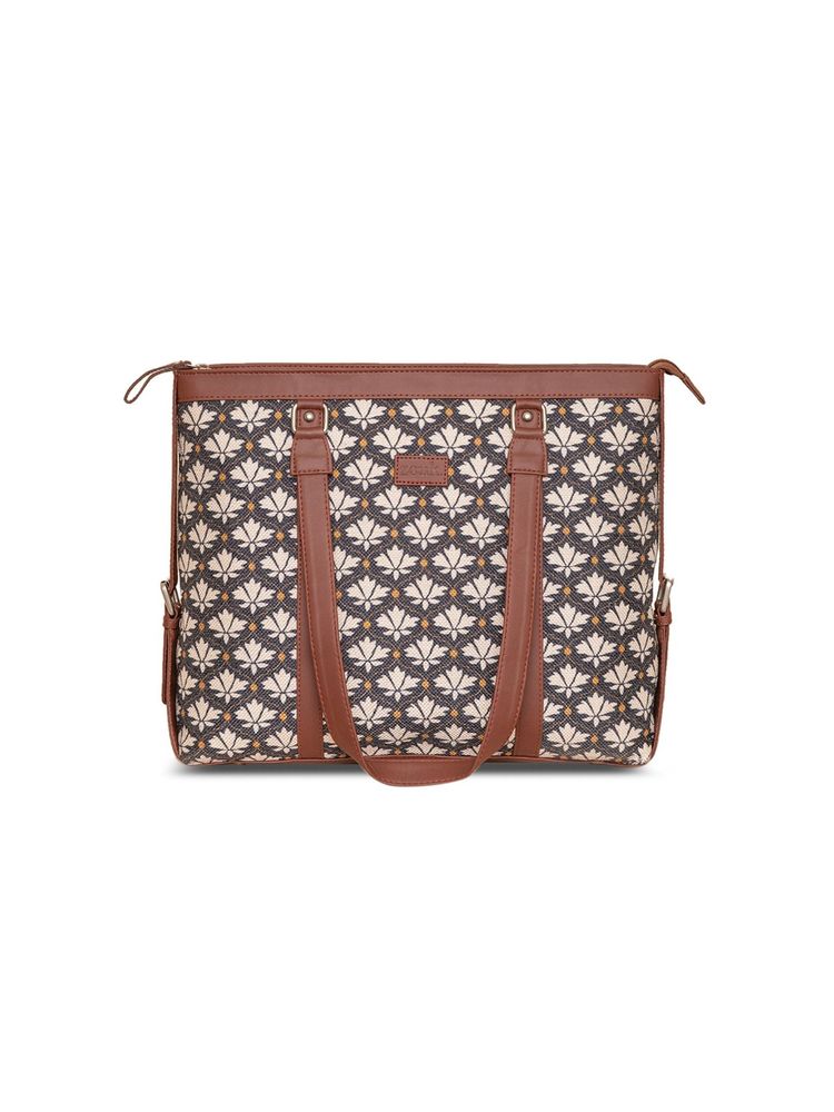 Zouk Womens Handcrafted Vegan Bidri Kaiser Office Bag - Fits Upto 15.6 Inch Laptop