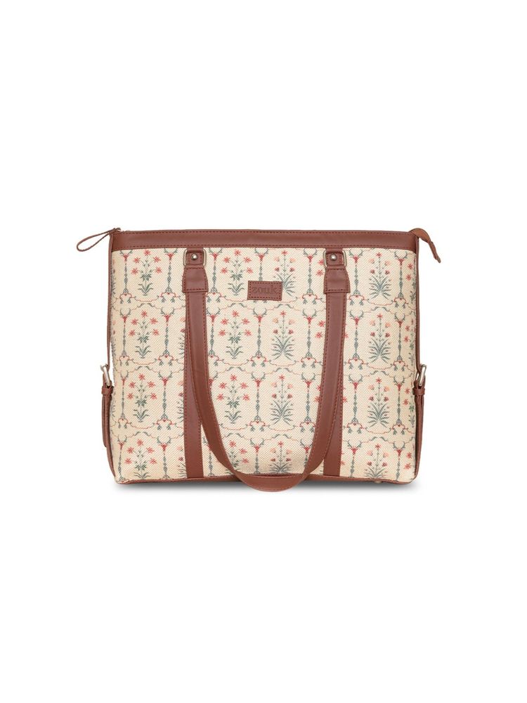 Zouk Womens Handcrafted Vegan Taj Nakashi Office Bag - Fits Upto 15.6 Inch Laptop-picture-21