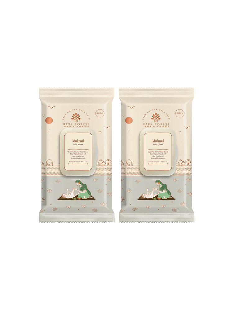 BABY FOREST Mulmul Baby Wipes - Pack of 2