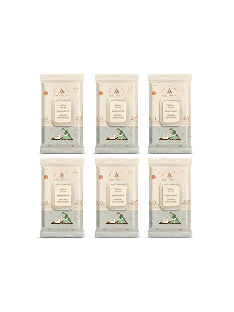 BABY FOREST Mulmul Baby Wipes - Pack of 6