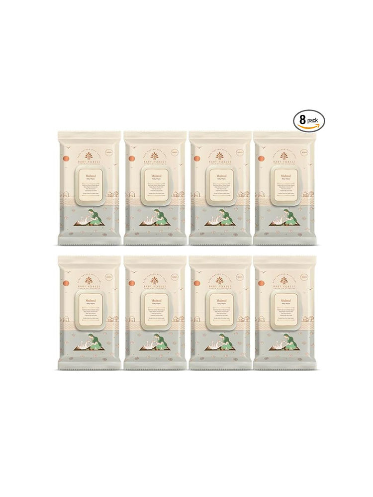 BABY FOREST Mulmul Baby Wipes - Pack of 8