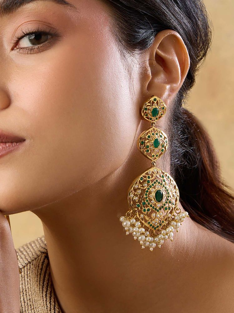 Indinoor Jadau Statement Earrings-image-13