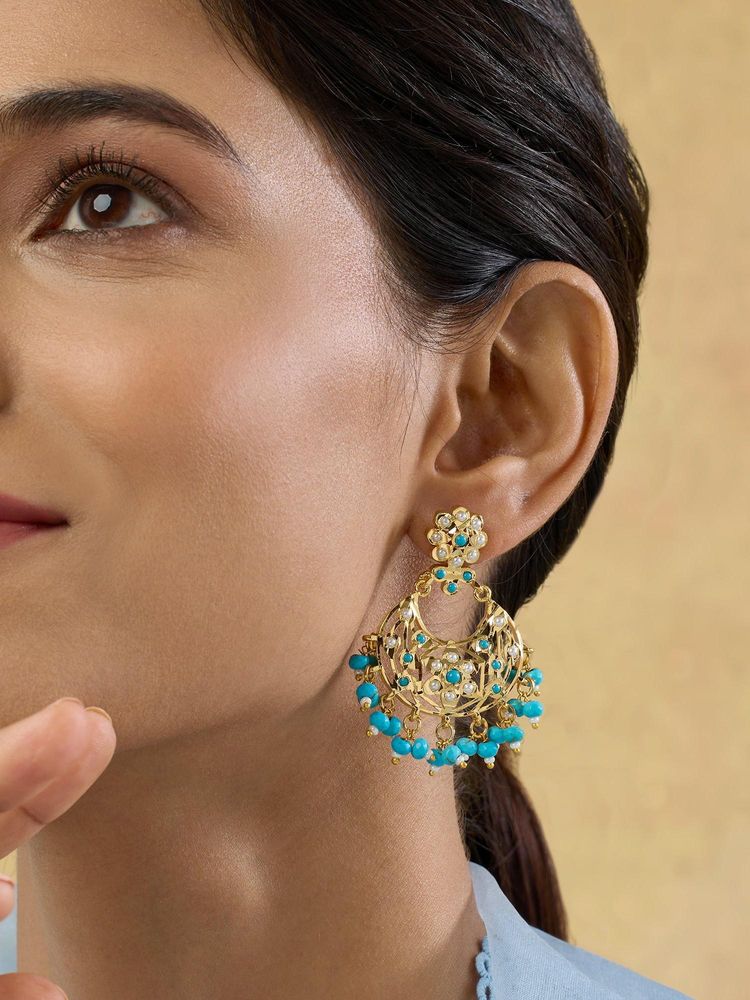 Indinoor Miraya Jadau Chandbali Earrings-picture-47