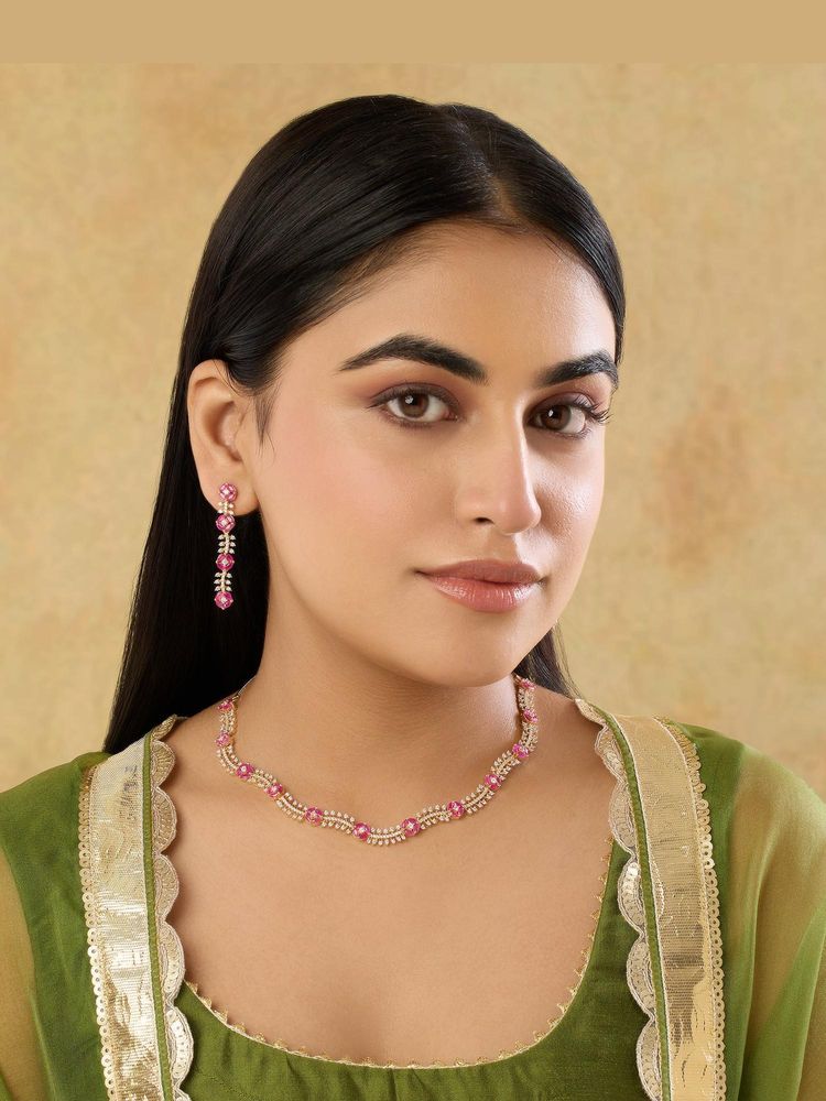 Indinoor Bahaar Zircon Necklace Set-picture-23