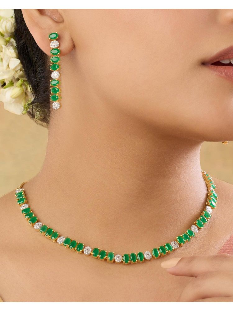 Indinoor Vilasini Zircon Necklace Set-picture-21