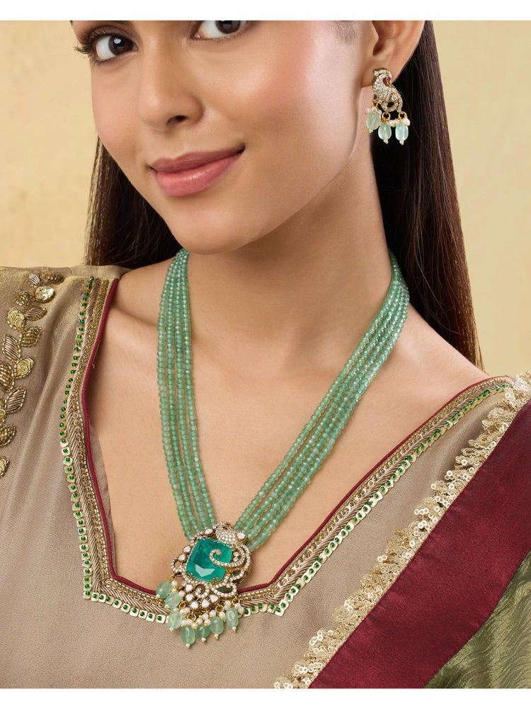 Indinoor Eme Kundan Necklace Set-picture-7